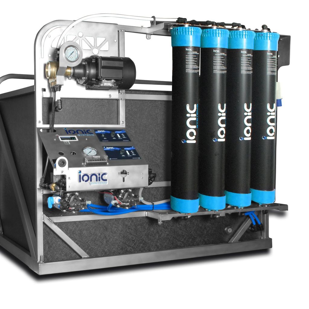 Industrial water filtration system with multiple cylindrical filters.