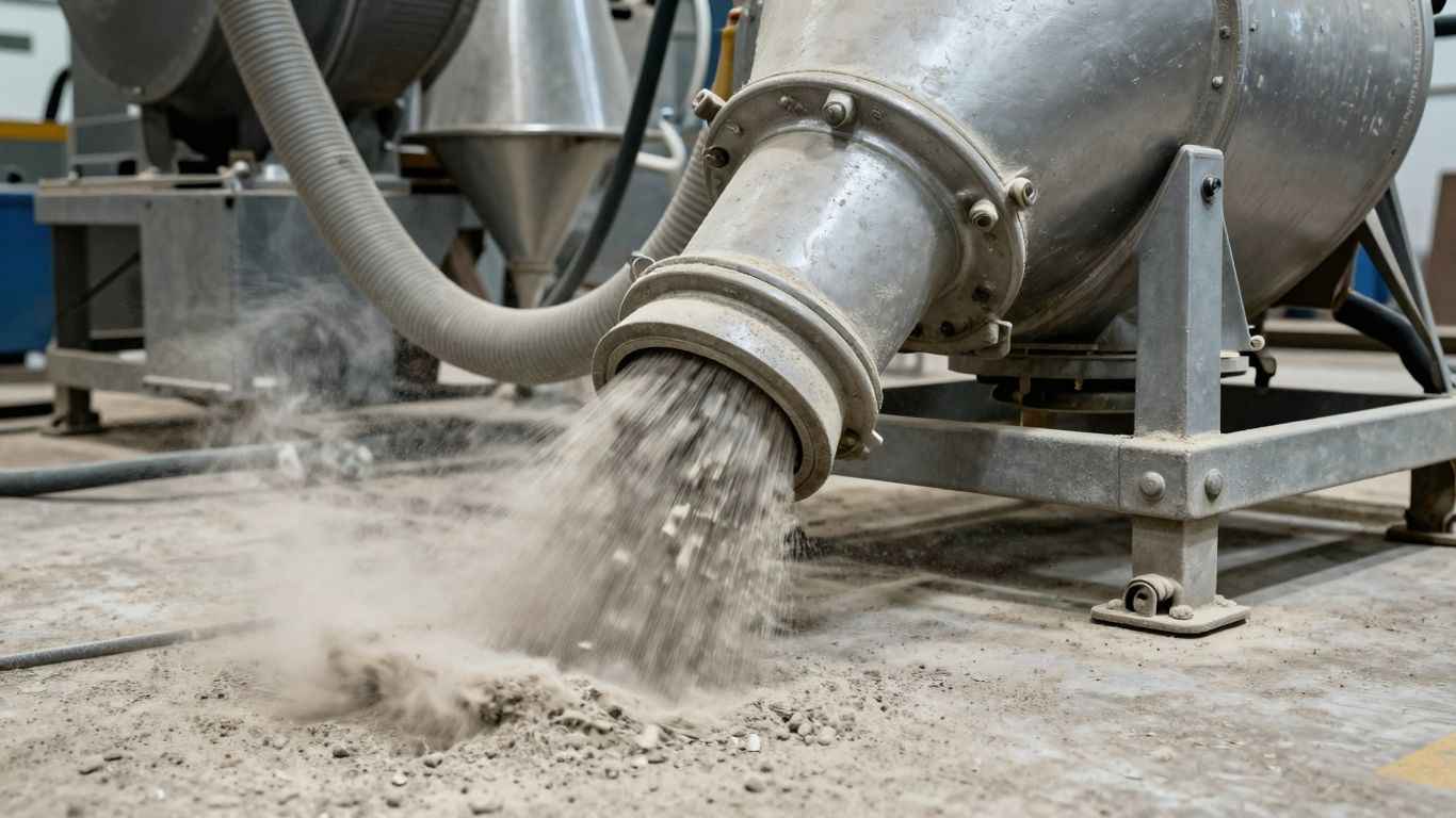Industrial dust collection system in action.