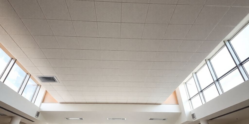 Bright, clean ceiling after high dusting services.