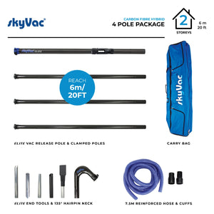 SkyVac®️ Hybrid Clamped 8 Pole Set with Hose, Neck & End Tools