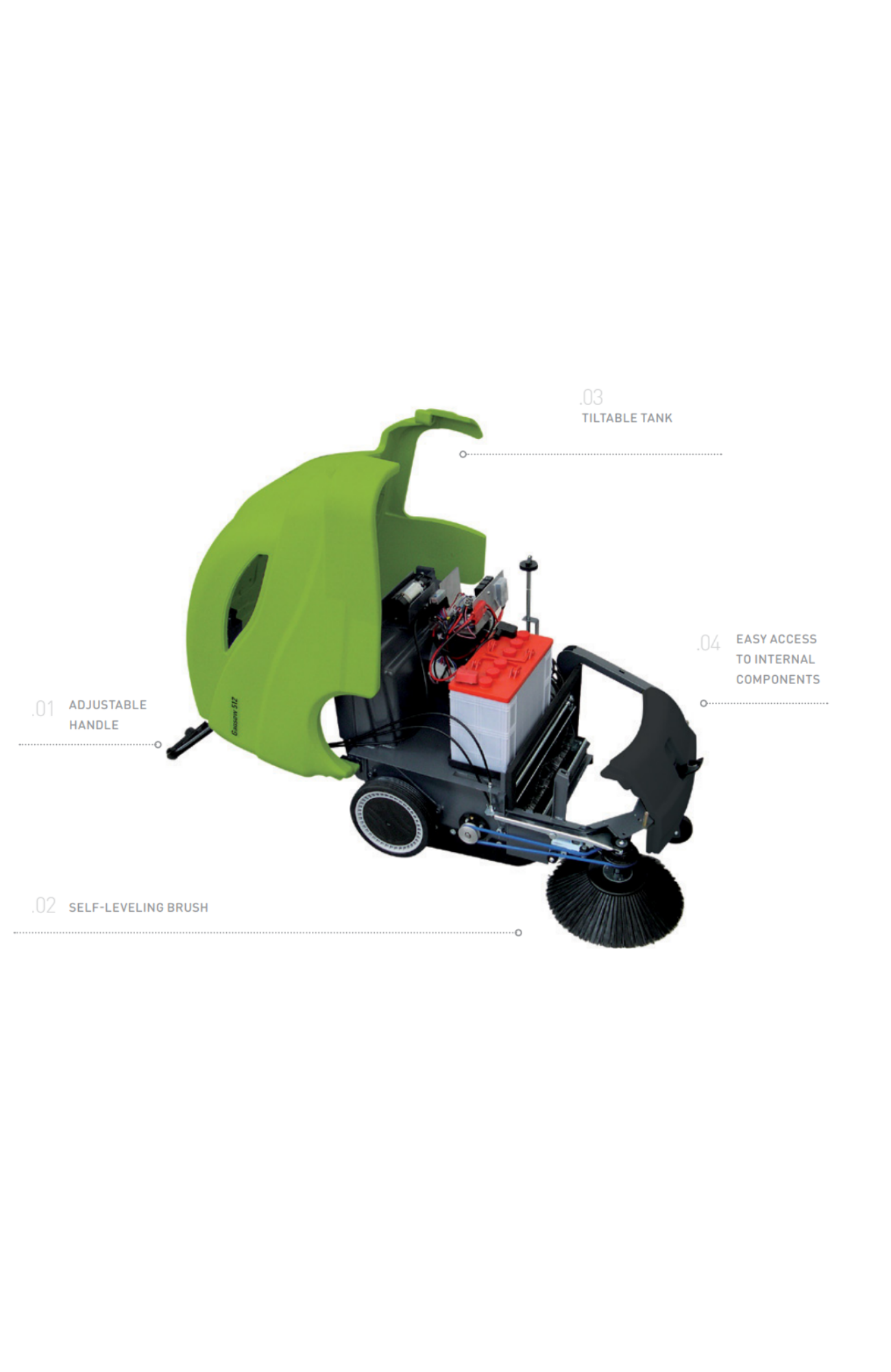 512 ET 28" Battery Sweeper w/On Board Charger Inside