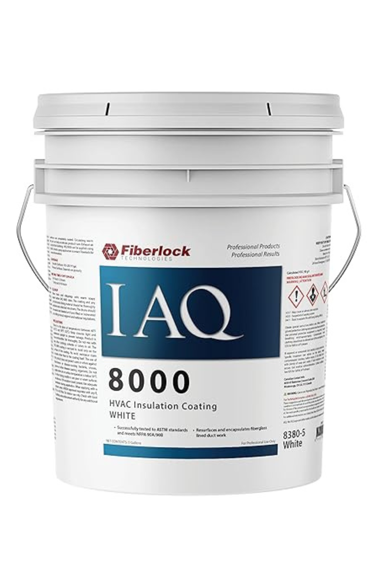 Fiberlock IAQ 8000 - HVAC Insulation Sealer - White 5 Gallon