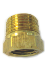 Suttner Adapter Bushing 010000574, brass construction, 1/4" FPT x 3/8" MPT threading, rated 5800 PSI.