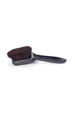 Braun Brush 1197BK automotive upholstery brush with dense black horse hair bristles and 8.5-inch shaped handle, designed for safe fabric and carpet cleaning.