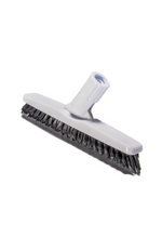 Braun Brush 1531 swivel grout brush with 1"x8" chisel-trimmed stiff black fibers, designed for aggressive scrubbing of grout lines and tile surfaces.