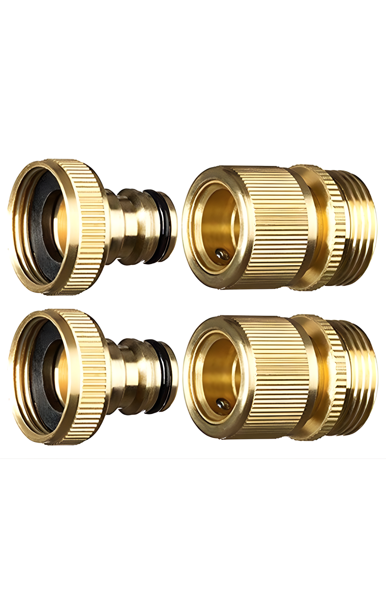 Hose Quick Connects - Male to Male Threaded Water Hose - Set of 2 Brass