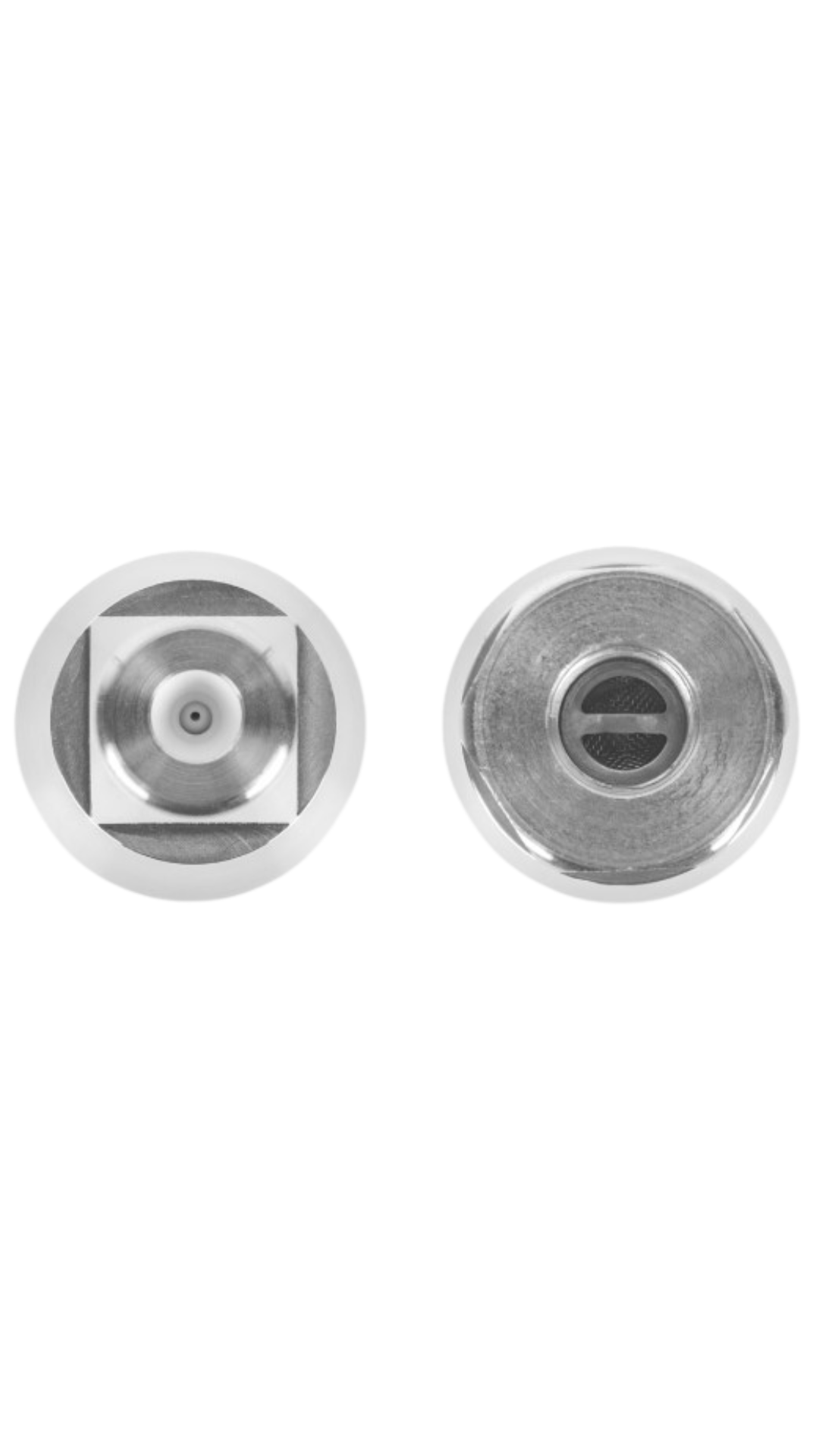 Close-up image of Mosmatic Rotor Nozzle <<MOSjet>> 14.372 with 1/4" NPTF inlet, featuring a 24° spray angle and replaceable mesh filter, rated up to 2200 PSI.