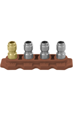 Suttner quick connect nozzle set 125852040, 4.0 orifice, brown color-coded, stainless steel insert nozzles for 5800 PSI systems.