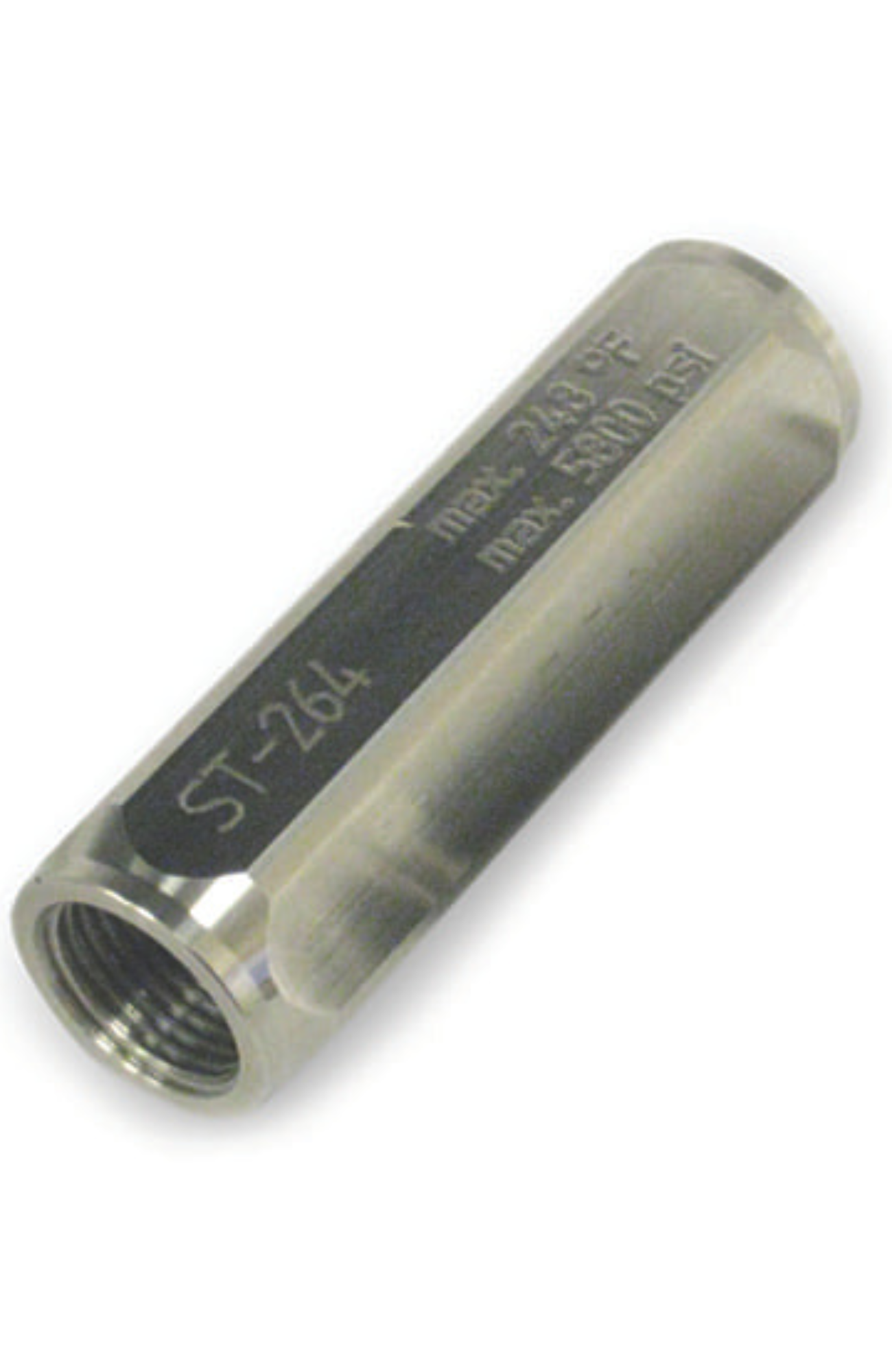 Suttner ST-264 BSP stainless steel check valve 1/4" FBSP x 1/4" FBSP 5800 PSI with Viton O-rings