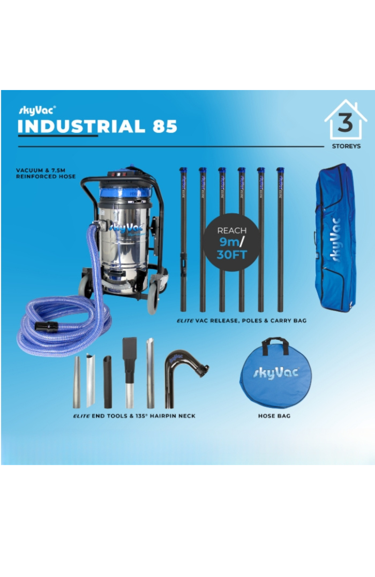 SkyVac® 85 Elite Industrial Gutter Cleaning System