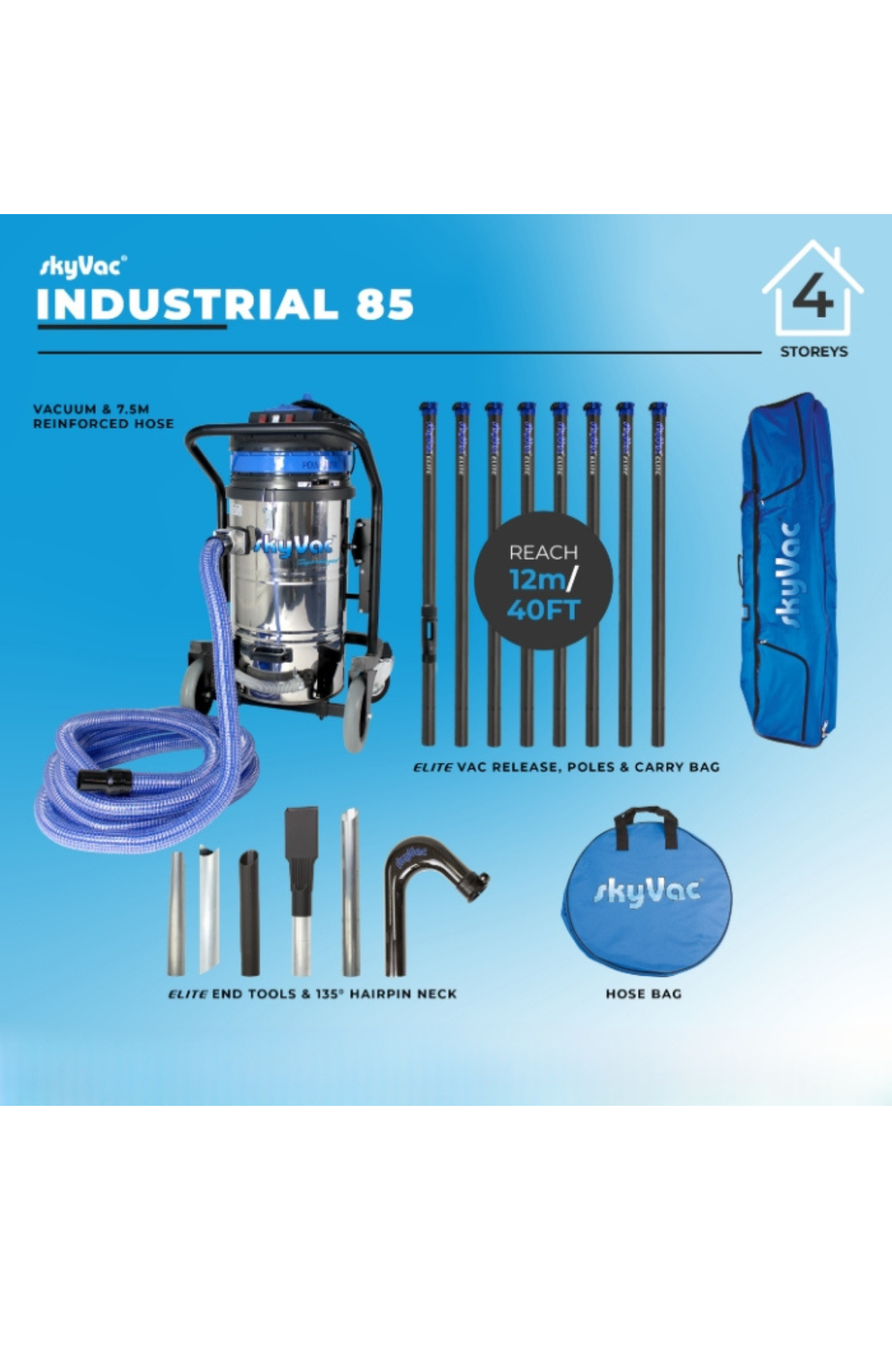 SkyVac® 85 Elite Industrial Gutter Cleaning System