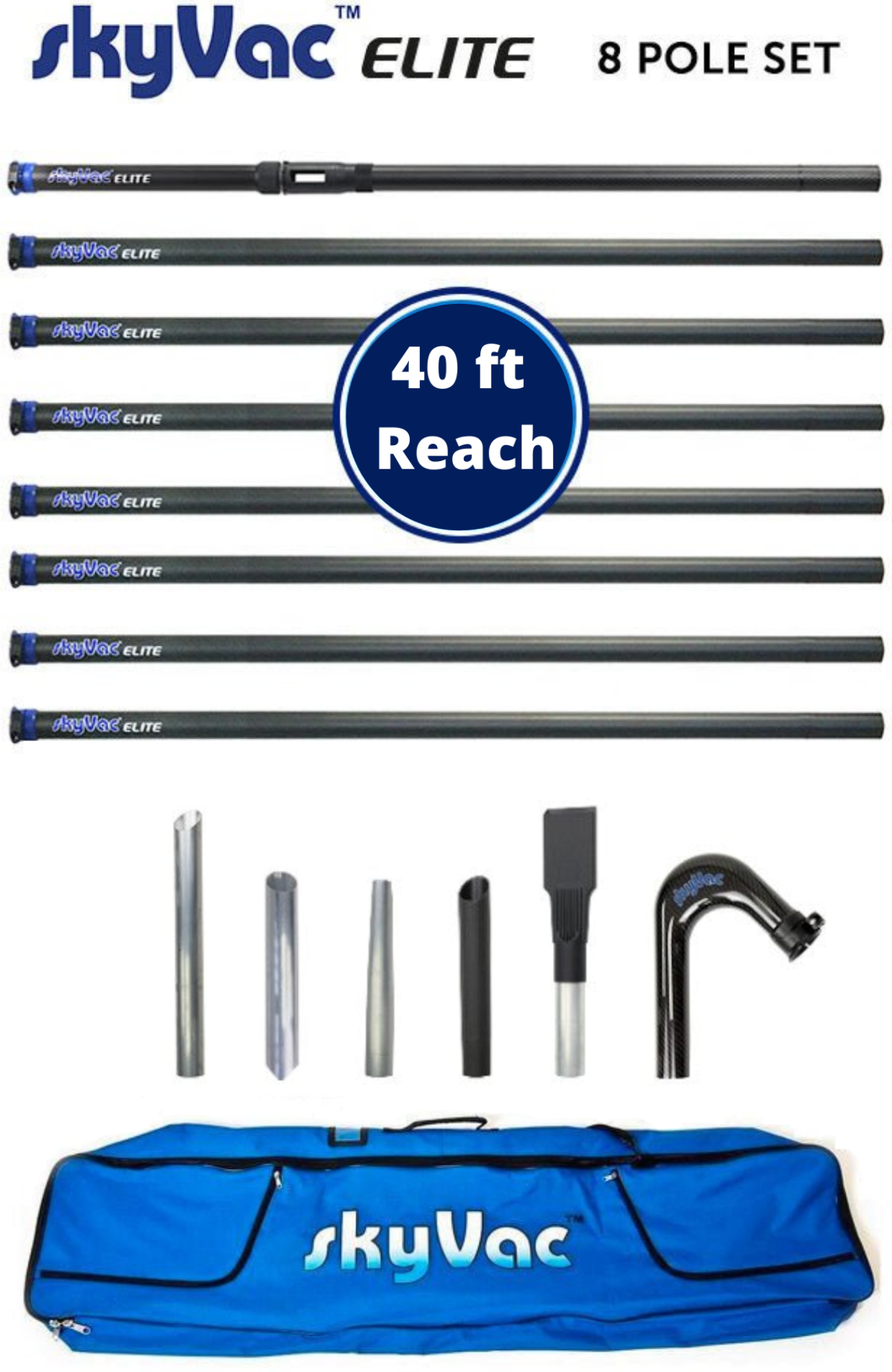SkyVac®️ Elite Carbon Fiber Basic Pole Set 