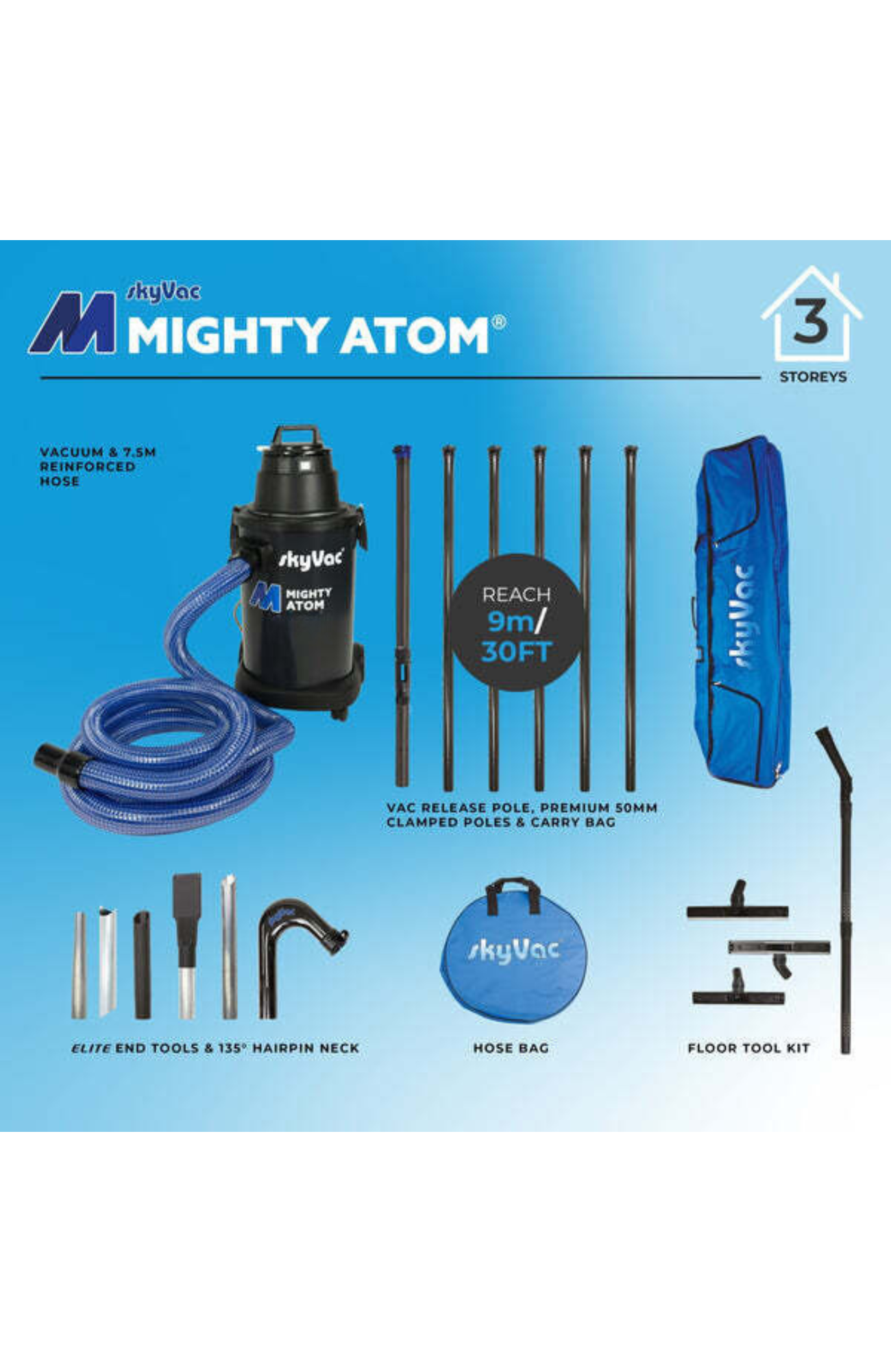 SkyVac®️ Mighty Atom Clamped (You Choose) 6 poles