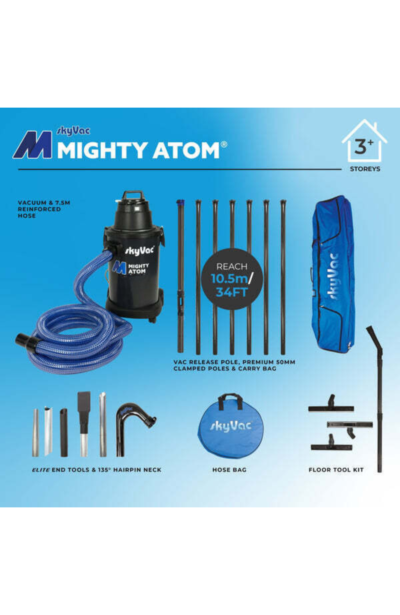 SkyVac®️ Mighty Atom Clamped (You Choose) 7 poles