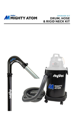 SkyVac® Mighty Atom Cyclonic Drum, Wire Reinforced Hose &amp; Rigid Neck Kit