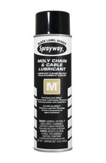 Sprayway SW291 M1 Moly Chain & Cable Lubricant 20 oz aerosol can, 15 oz net weight, fortified with Moly for deep penetration, lubrication, and rust protection