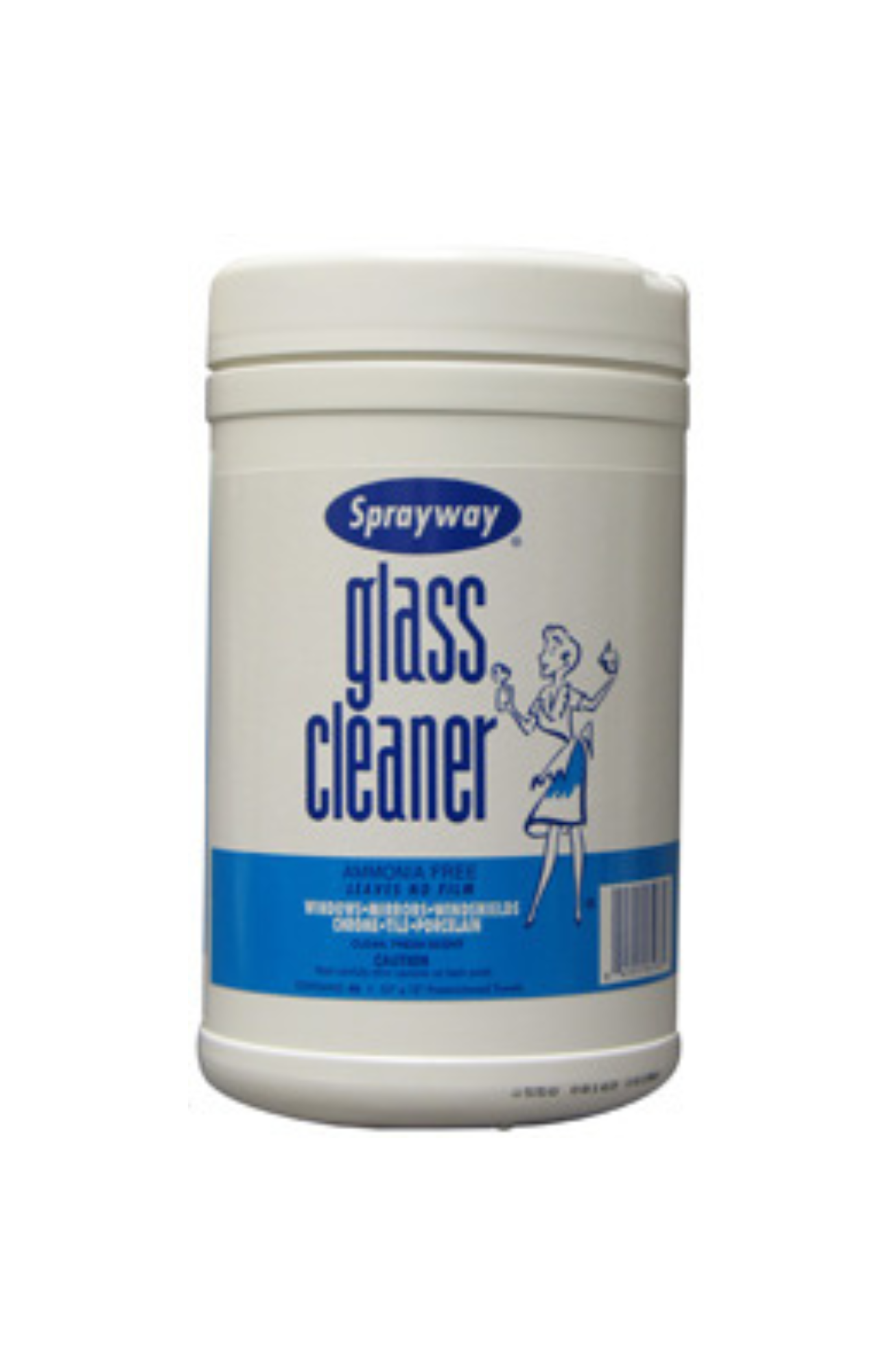 Sprayway SW933 Glass Cleaner Wipes tub, 40 pre-moistened 10” x 12” ammonia-free wipes for streak-free cleaning of glass, mirrors, tinted windows, and plastics.