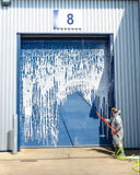 Ionic Foamion Portable Demonstration Cleaning a warehouse bay door