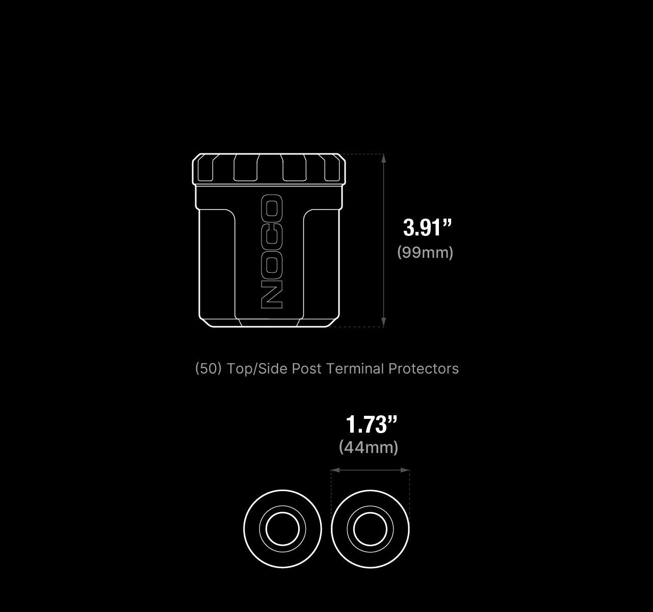 NOCO B603 terminal protector dimensions