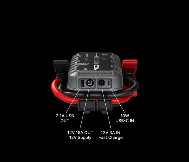 NOCO Boost GB70 charging and output ports