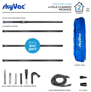 SkyVac®️ Hybrid Clamped Pole Set with Hose, Neck & End Tools (You Choose)