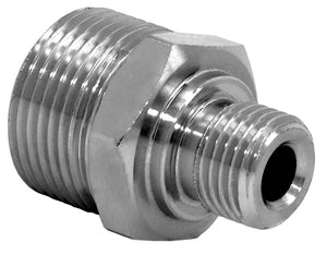 Mosmatic fitting VER 4000 psi brass nikel plated Male M21X1.5QV to Male M22X1.5QV 52.209