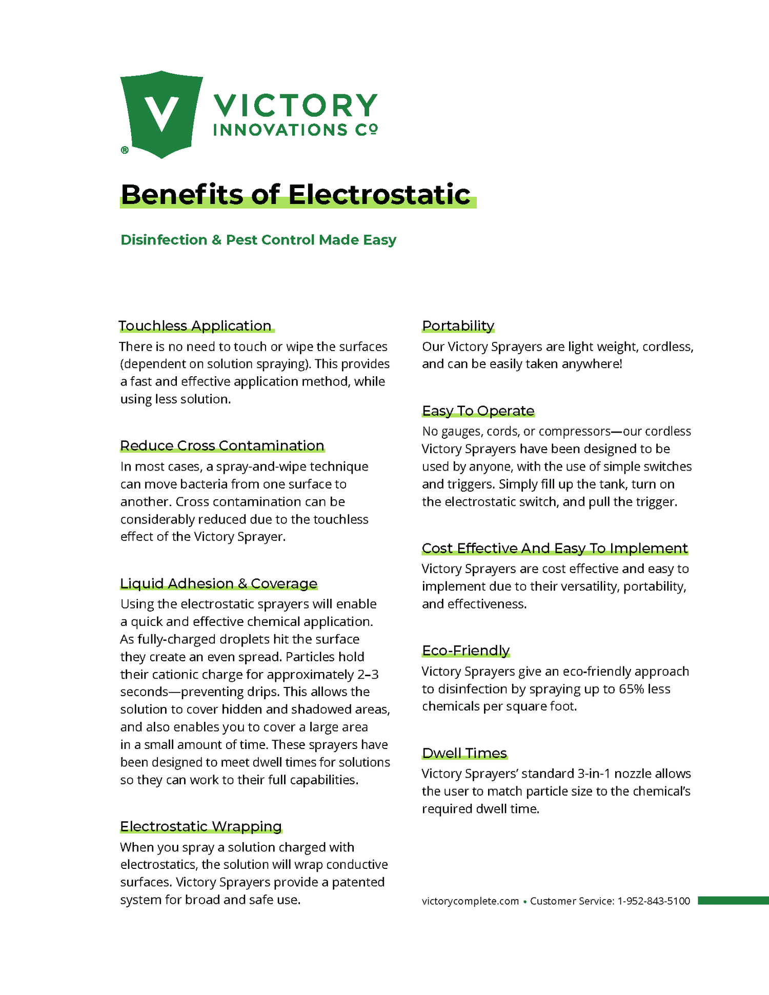 Victory Innovations Benefits of Electrostatic Spraying Materials