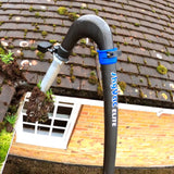 SkyVac Elite Hairpin Carbon Fiber Tool Holder for Gutter Cleaning Action Photo Cleaning a House