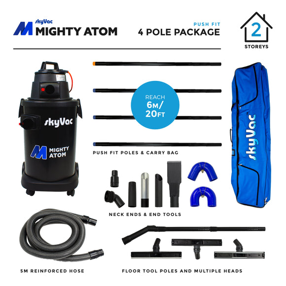 SkyVac®️ Mighty Atom Push 4 Pole Package
